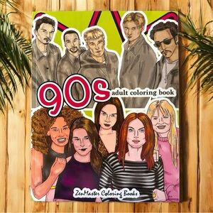 NEW 90s Adult Coloring Book - ZenMaster Coloring Books - Teen Tween Craft Art